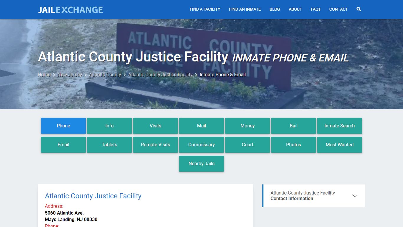 Inmate Phone - Atlantic County Justice Facility, NJ - Jail Exchange